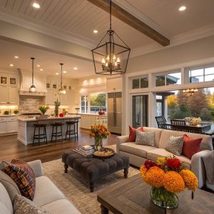 Amerikan mutfak salon dizayn dekorasyon örnekleri