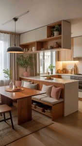 Amerikan mutfak salon dizayn dekorasyon örnekleri