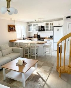 Amerikan mutfak salon dizayn dekorasyon örnekleri