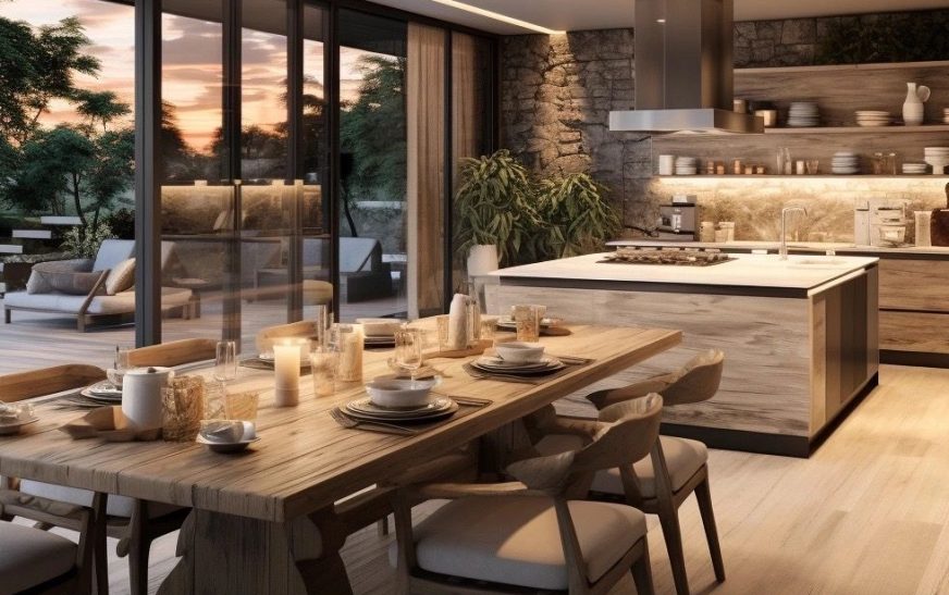 Amerikan mutfak salon dizayn dekorasyon örnekleri