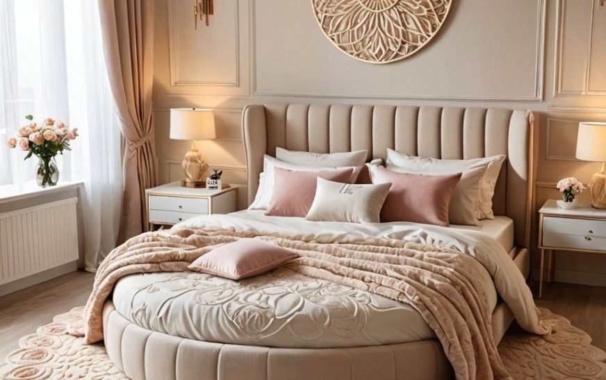 Yuvarlak yatak modelleri ve dekorasyon fikirleri